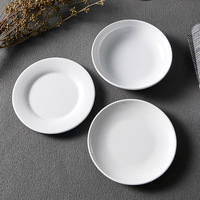 Plaque Plate en porcelaine avec Logo personnalisé, assiette en céramique blanche, assiettes à Steak, plats de dîner de Restaurant hôtel