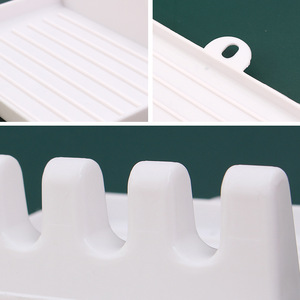 Estante para tapas de ollas de cocina, estante para espátulas domésticas, estante de almacenamiento multifuncional de plástico para utensilios de cocina y cucharones para sopa. - Product Image 4