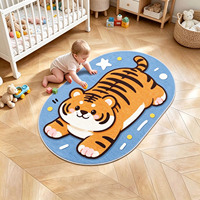 Luxuriöser Hochwertiger Weicher Cartoon-Tiger-Muster Babyzimmer Teppich Plüsch Bedruckter Kinderteppich Kinderteppich nach Maß