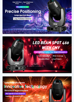 Projecteur LED mobile 3-en-1 CMY CTO 400W, faisceau/lavage hybride, 12 gobos fixes, 8000K, 26500 lumens, prisme 6/8 facettes, DMX512