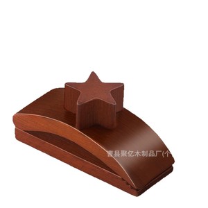 Wooden Wall Mounted Rug <b>Hooks</b> Star Shape <b>Black</b> Walnut Color For Bedroom Decoration Bedding Use - Product Image 5