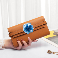 Pochette longue de luxe en cuir véritable pour femme ; Sac de soirée, portefeuille long, sac bandoulière – Vente en gros usine, personnalisation