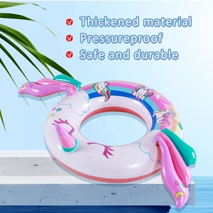 BS-s Mini juguete multicolor fluorescente brillo Pastel sirena perro anillo de natación - Product Image 4