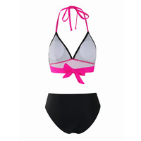 2025 dames deux pièces taille haute Bikini et maillots de bain maillots de bain pour femmes Sexy couleur blocage fabricant personnalisé personnalisé