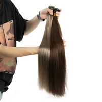 Extensiones de Cabello Humano Natural Liso con Punta Nano Pre-Adherida, Cabello Humano con Cutícula Alineada, Más Vendidas