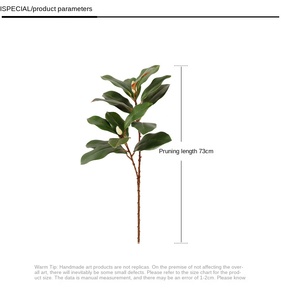 Nhân Tạo 2 Ngã Ba Mộc Lan Lá Chi Nhánh Thân Thiện Với Môi Nhựa 73Cm Lâu Dài Jumei Thương Hiệu Cây Trang Trí Sàn Nhà Chậu Cây - Product Image 5