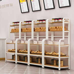 Custom pavimento in piedi in metallo ispessito e legno pasticceria pane Display scaffali divisorio per panetteria & bar <span class=keywords><strong>Store</strong></span> - Product Image 6