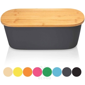 Bamboo <b>Bread</b> Box with Natural Bamboo Chopping Board Modern <b>Bread</b> Bin and Canisters Hot Sell <b>Bread</b> Container Storage - Product Image 4