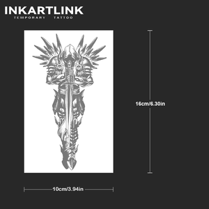 INKARTLINK - Pegatina de Tatuaje para el Cuerpo, Pegatina de Tatuaje de Ángel Guerrero, Resistente al Agua, Ecológica, de Larga Duración (15 Días), Venta al por Mayor - Product Image 4