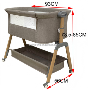 Full-Mesh Sides 3-in-1 Baby Bassinet <strong>Bedside</strong> Co-Sleeper with Mattress,Soft Breathable <strong>Sheet</strong>, Height Adjust, Stable Secure <strong>Crib</strong> - Product Image 3