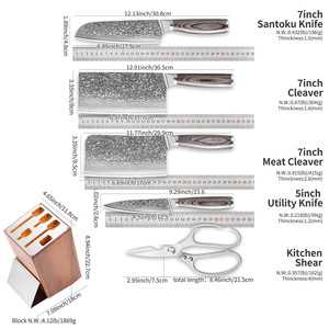 Ensemble de couteaux de cuisine <span class=keywords><strong>japonais</strong></span> IOKO en acier <span class=keywords><strong>Damas</strong></span> à 67 couches, <span class=keywords><strong>ciseaux</strong></span>, couteau utilitaire, sashimi, sushi, santoku, chef, 6 pièces - Product Image 6