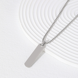 Collana con Ciondolo Personalizzabile per Uomo, Design Vuoto Incidibile in Acciaio Inossidabile 316L, Impermeabile, Placcatura PVD, Nome e Logo Personalizzati ODM/OEM - Product Image 6