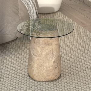 लिविंग रूम के उपयोग के लिए होटल के लिए आधुनिक न्यूनतम लक्जरी ग्लास साइड टेबल संगमरमर पैटियो पत्थर आउटडोर फर्नीचर - Product Image 2