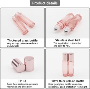 ขวดน้ำหอมแก้วฝ้าแบบด้าน ขนาด 5 มล. 12 มล. 15 มล. 10 มล. แบบโรลออน สีโรสโกลด์ชมพู - Product Image 6