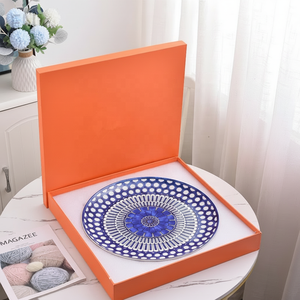 Bone China American Style <b>Dinnerware</b> Sets Flower Pattern Portable Western Shallow Dishes Steak Vegetable Gift Box Packaging - Product Image 4