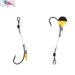 FTK 3 pièces/sac 2 #/4 #/6 # <span class=keywords><strong>pré</strong></span>-attaché carpe pêche cheveux plates-formes prêt à l'emploi Boilie appât carpe crochet de pêche ensemble carpe mangeoire plate-forme attirail - Product Image 4