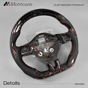 Volante de Fibra de Carbono Forjado Rojo Personalizado con Pantalla LED de RPM para Volkswagen Golf GTI R MK6 Jetta GLI 2010-2014 - Product Image 3
