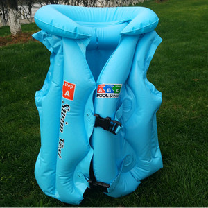 Gilet de natation gonflable pour enfants, équipement de sécurité pour la natation, épais, à haute flottabilité, anti-fuite, couleur unie, pour sports nautiques - Product Image 1