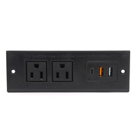 Multiprise USB dissimulée de type C, standard US, pour bureau, meubles, armoires et comptoirs