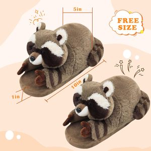 Pantuflas de algodón con <span class=keywords><strong>Panda</strong></span> Rojo mapache para niñas, cómodos zapatos de felpa para el hogar con forro de malla y relleno de algodón PP - Product Image 2