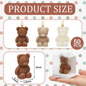 Bougies parfumées en cire de soja aromatique pour fête Souvenir de cadeaux mignons Cadeaux personnalisés Cadeaux de lapin Invités Bougies d'ours pour baby shower - Product Image 3