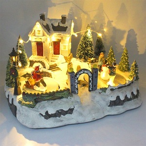Decorazioni luminose per cottage da giardino <span class=keywords><strong>di</strong></span> <span class=keywords><strong>natale</strong></span> regali <span class=keywords><strong>di</strong></span> <span class=keywords><strong>natale</strong></span> artigianato in resina ornamenti <span class=keywords><strong>casa</strong></span> musicale elettrica - Product Image 3