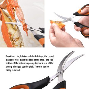 Casse-noix de macadamia Mach comprend 6 craquelins de crabe, 6 décortiqueurs de homard, 6 <span class=keywords><strong>fourchettes</strong></span>/pics à pattes de crabe et 1 ciseaux à fruits de mer et rangement - Product Image 6