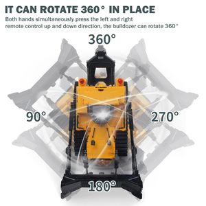 1:16 11 Channels Remote Control <strong>Bulldozer</strong> Huina 1554 Heavy Duty <strong>Bulldozer</strong> Kids <strong>R</strong>/<strong>c</strong> Engineering Car Christmas Gift - Product Image 4