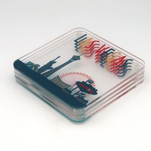 Posavasos de acrílico transparente para bebidas, artesanías modernas de lujo para decoración del hogar - Product Image 1