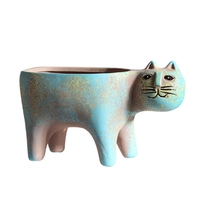 Chat mignon Pot de fleur succulente en céramique personnalité créative Simple queue de singe poste Cactus Pot de fleur