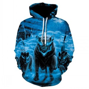 <span class=keywords><strong>Felpe</strong></span> da uomo di marca lupo moda popolare <span class=keywords><strong>felpe</strong></span> con stampa 3D divertente Hip HOP Streetwear per novità autunnale con cappuccio - Product Image 6