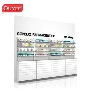 Estantería de exhibición de medicamentos de Mdf, venta al por mayor, góndola, estantes para farmacia, estanterías para farmacia, diseño de gran calidad