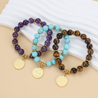 Bracelet en perles de pierre naturelle en gros, bracelet de guérison en cristal tendance, idéal pour le port quotidien