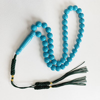 Tasbih Doa Islam Subha 45 Butir Resin Akrilik Perhiasan Keagamaan Spiritual Muslim dengan Rumbai untuk Unisex