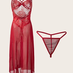 East Brilliant ODM/OEM New Breathable Summer Lace Pajamas <strong>Exported</strong> Backless with <strong>Code</strong> Expansion Solid Pattern Women Pajamas - Product Image 3