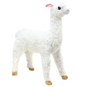 A553 Grote Knuffel Pluche Lama Alpaca Speelgoed Wit Staande Premium Pluizige Lama Knuffeldier