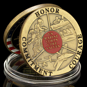 Medalla decorativa de valores centrales inspirada en el Cuerpo de Marines, moneda de recuerdo coleccionable de artesanía de Metal patriótico para exhibición de entusiastas - Product Image 3