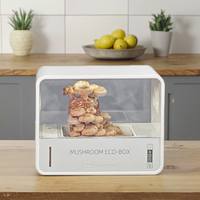 Incubateur de champignons comestibles, jardin de table intelligent avec système d'irrigation facile et équipement hydroponique, couvercle en ABS blanc/gris