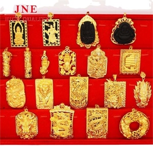 Liontin Emas Lapis Emas Guanyin Guan Gong Pixiu Ganda <span class=keywords><strong>Vietnam</strong></span> untuk Pria - Product Image 1