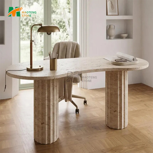 Mesa de Comedor de Piedra Natural de Travertino, Estilo Italiano Moderno, Personalizada para Conferencias, de MT STONE - Product Image 5