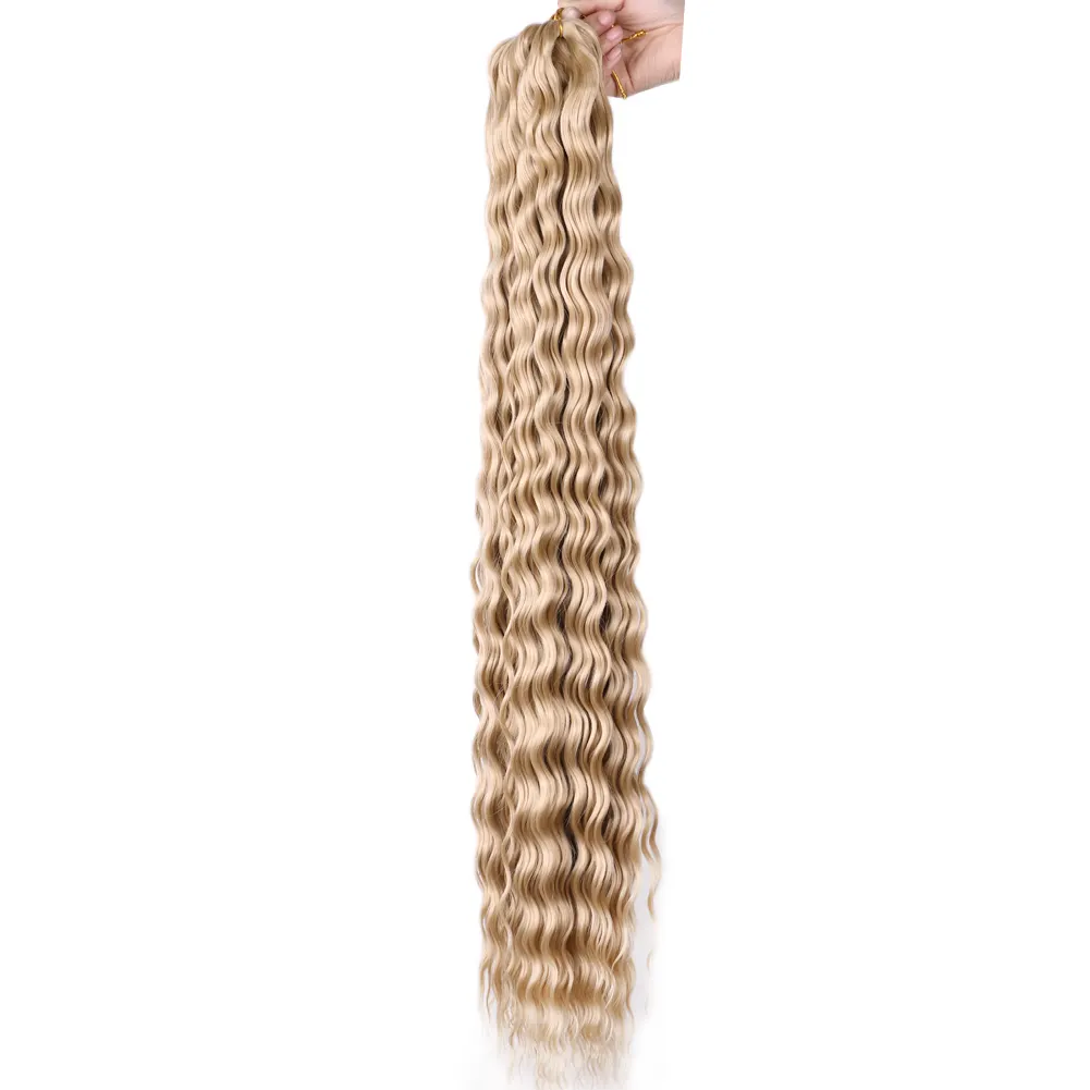 Kane Fiber k alon Ocean Water Wave Crochet Hair 30 Inch Deep Wave Braiding Hair Loose Wavy Crochet Hair Extension