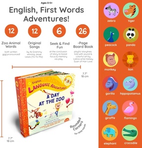 Livre sonore d'aventures linguistiques : Une journée au zoo – Jouets éducatifs pour l'apprentissage de l'anglais et livre de comptes-rendus pour enfants - Product Image 2