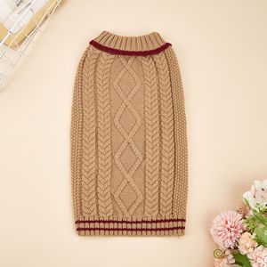 Kangdarpet British-style Solid-color High-collared <b>Dog</b> Sweater <b>for</b> Home and Outdoor Use Khaki Twisted Pet Two-legged Sweater - Product Image 4