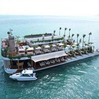 Barco de Lujo para Fiestas, Plataforma Flotante Marina Personalizada para Club de Playa