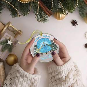 Decorazione Natalizia GOSSBY 'Coppia di Sorelle Migliori Amiche' Bianca 2025, Ornamento 'Non Esistono Mai State Simili Sorelle Devote' da Appendere all'Albero di Natale - Product Image 5