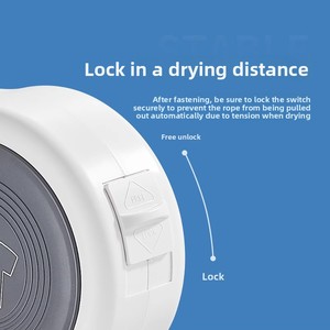 Corde à <span class=keywords><strong>linge</strong></span> rétractable murale sans perçage pour intérieur et extérieur, robuste, avec logo personnalisé du fabricant, vente en gros - Product Image 4