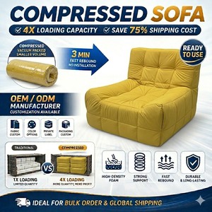 Canapé modulaire sectionnel moderne avec ottoman et chaise longue, rembourré blanc, pour salon, fourni directement par l'usine - Product Image 2