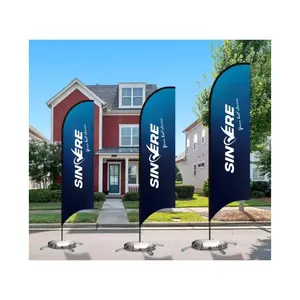 Outdoor flying wind resistant flag printing advertising teardrop feather banner beach flag