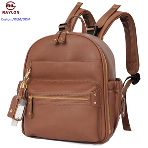 Bolsa de Pañales de Piel Sintética al por Mayor, <span class=keywords><strong>Mochila</strong></span> con Cambiador, Correas para Cochecito, Estuche para Chupetes, Resistente al Agua, Unisex, Bolsa de Viaje para Bebé - Product Image 1