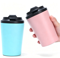Mug de voyage isotherme 12 oz en acier inoxydable avec couvercle anti-fuite, tasse à café réutilisable